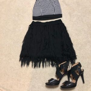 Feathery fringe miniskirt